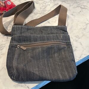 Stylish Gray Denim Crossbody Bag